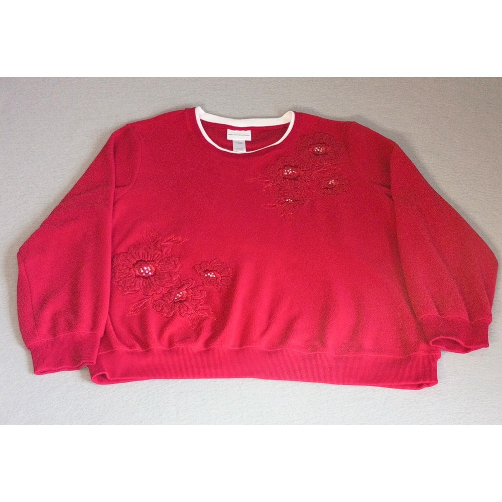 Alfred Dunner Embellished Floral Front Sweater Size XL Christmas/Holiday Sweater